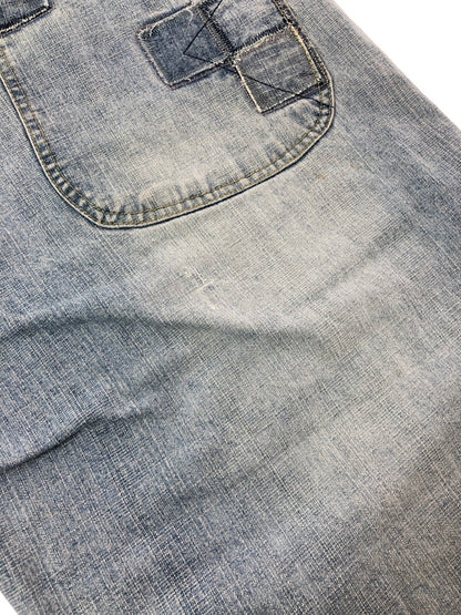 【中古品】【メンズ】 AKADEMIKS アカデミクス PATCHWORKS DENIM SHORTS パッチワーク デニム ショートパンツ ボトムス 157-260624-rt-01-tagh サイズ：38 カラー：インディゴ 万代Net店