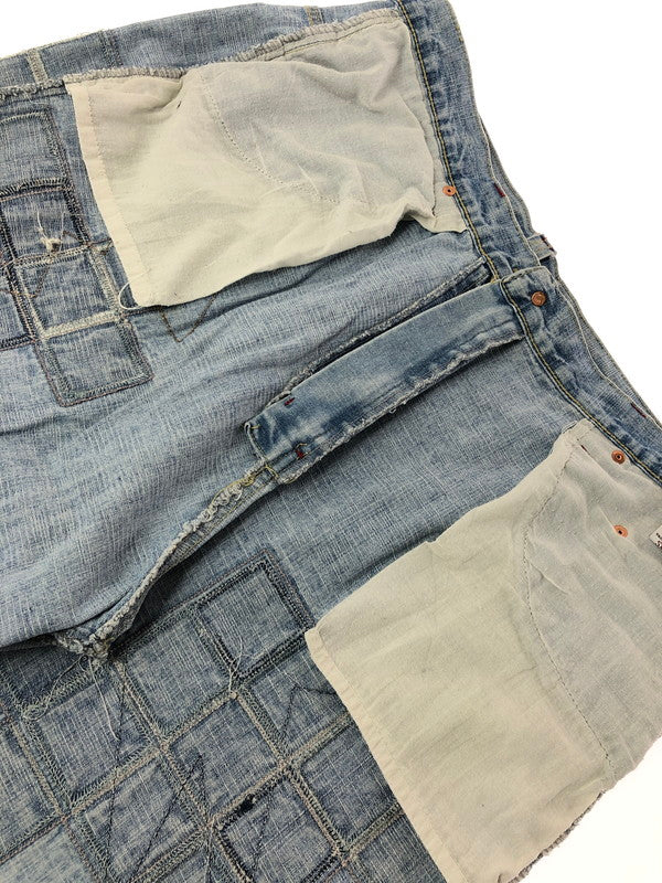 【中古品】【メンズ】 AKADEMIKS アカデミクス PATCHWORKS DENIM SHORTS パッチワーク デニム ショートパンツ ボトムス 157-260624-rt-01-tagh サイズ：38 カラー：インディゴ 万代Net店