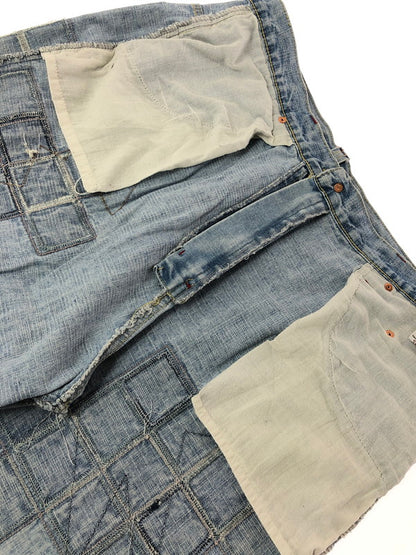 【中古品】【メンズ】 AKADEMIKS アカデミクス PATCHWORKS DENIM SHORTS パッチワーク デニム ショートパンツ ボトムス 157-260624-rt-01-tagh サイズ：38 カラー：インディゴ 万代Net店