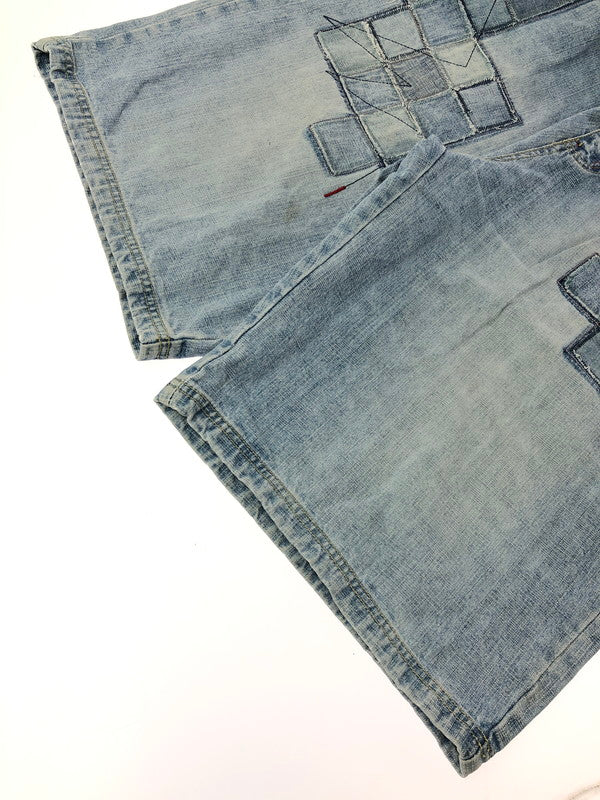 【中古品】【メンズ】 AKADEMIKS アカデミクス PATCHWORKS DENIM SHORTS パッチワーク デニム ショートパンツ ボトムス 157-260624-rt-01-tagh サイズ：38 カラー：インディゴ 万代Net店