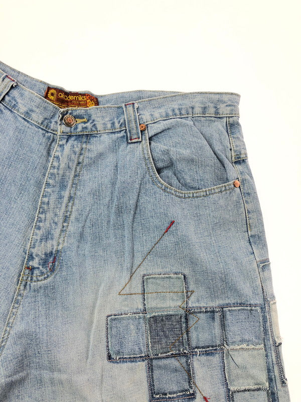 【中古品】【メンズ】 AKADEMIKS アカデミクス PATCHWORKS DENIM SHORTS パッチワーク デニム ショートパンツ ボトムス 157-260624-rt-01-tagh サイズ：38 カラー：インディゴ 万代Net店