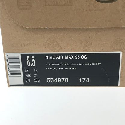 【中古品】【メンズ】 NIKE ナイキ AIR MAX 95 OG 554970-174 エアマックス 95 スニーカー 靴 160-260612-na-20-tagh サイズ：26.5cm US 8.5 カラー：WHITE/NEON YELLOW-BLK-ANTHRCT 万代Net店