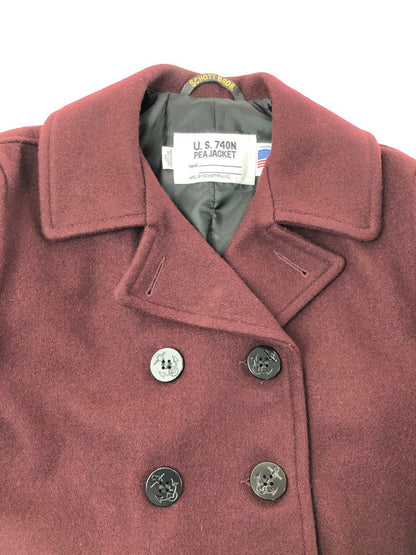 【中古品】【メンズ】 SCHOTT BROS ショット USA製 P COAT 7118 ピーコート アウター 145-260622-na-23-tagh サイズ：38 カラー：ボルドー 万代Net店