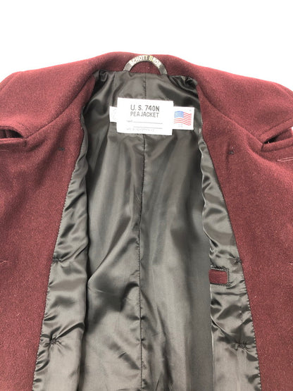 【中古品】【メンズ】 SCHOTT BROS ショット USA製 P COAT 7118 ピーコート アウター 145-260622-na-23-tagh サイズ：38 カラー：ボルドー 万代Net店