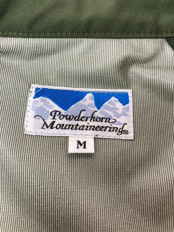 【中古品】【メンズ】 POWDERHORN MOUNTAINEERING パウダーホーン マウンテニアリング NYLON LONG COAT ナイロン ロングコート アウター 144-260622-na-24-tagh サイズ：M カラー：カーキ 万代Net店
