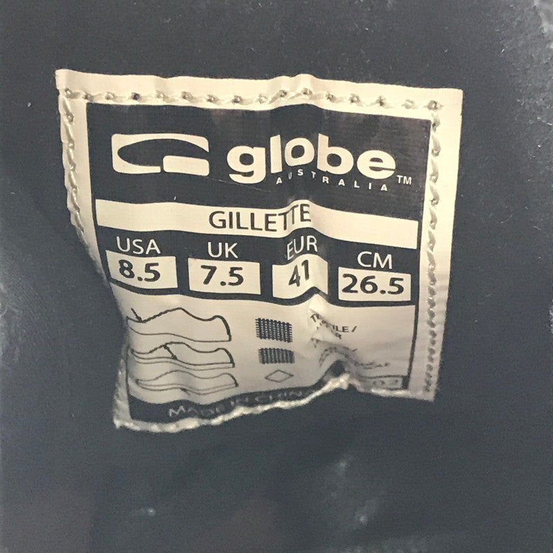 【中古美品】【メンズ】 GLOBE グローブ GILLETTE ジレット スニーカー 靴 162-260622-na-17-tagh サイズ：26.5cm US 8.5 カラー：BLACK/CREAM 万代Net店