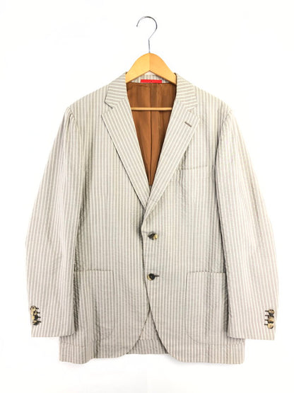 【中古品】【メンズ】 ISAIA イザイア TAILORED JACKET シルク混 テーラード ジャケット ライトアウター 147-260619-rt-10-tagh サイズ：下記参照 カラー：グレー 万代Net店