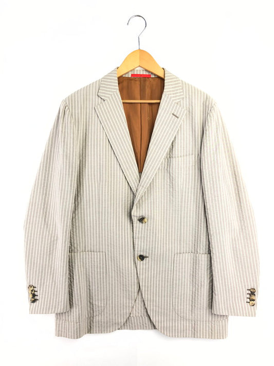 【中古品】【メンズ】 ISAIA イザイア TAILORED JACKET シルク混 テーラード ジャケット ライトアウター 147-260619-rt-10-tagh サイズ：下記参照 カラー：グレー 万代Net店