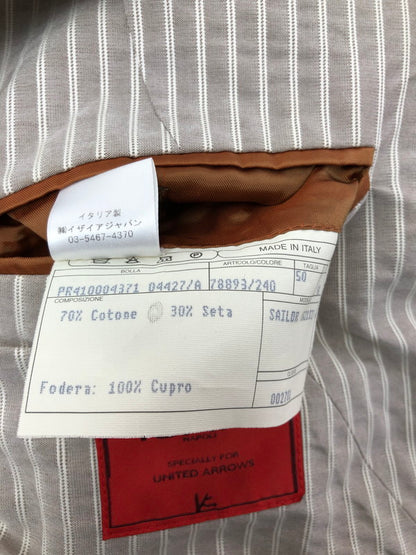 【中古品】【メンズ】 ISAIA イザイア TAILORED JACKET シルク混 テーラード ジャケット ライトアウター 147-260619-rt-10-tagh サイズ：下記参照 カラー：グレー 万代Net店