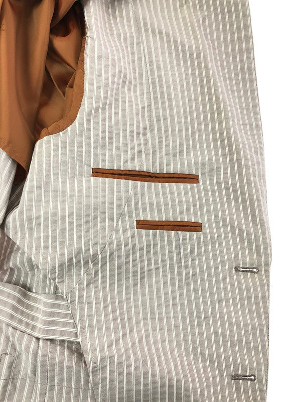 【中古品】【メンズ】 ISAIA イザイア TAILORED JACKET シルク混 テーラード ジャケット ライトアウター 147-260619-rt-10-tagh サイズ：下記参照 カラー：グレー 万代Net店