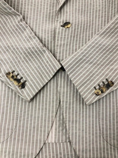 【中古品】【メンズ】 ISAIA イザイア TAILORED JACKET シルク混 テーラード ジャケット ライトアウター 147-260619-rt-10-tagh サイズ：下記参照 カラー：グレー 万代Net店