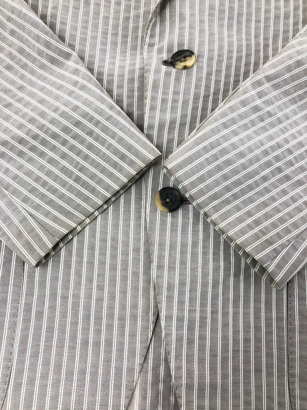 【中古品】【メンズ】 ISAIA イザイア TAILORED JACKET シルク混 テーラード ジャケット ライトアウター 147-260619-rt-10-tagh サイズ：下記参照 カラー：グレー 万代Net店