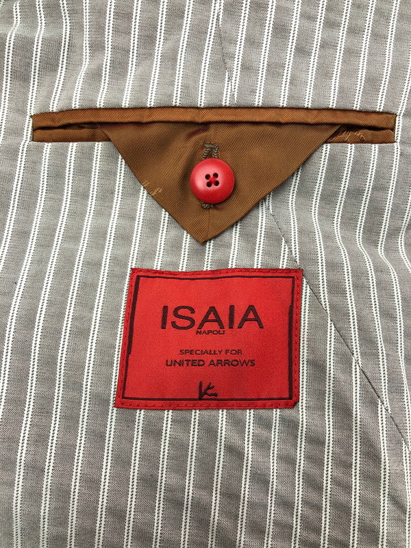【中古品】【メンズ】 ISAIA イザイア TAILORED JACKET シルク混 テーラード ジャケット ライトアウター 147-260619-rt-10-tagh サイズ：下記参照 カラー：グレー 万代Net店
