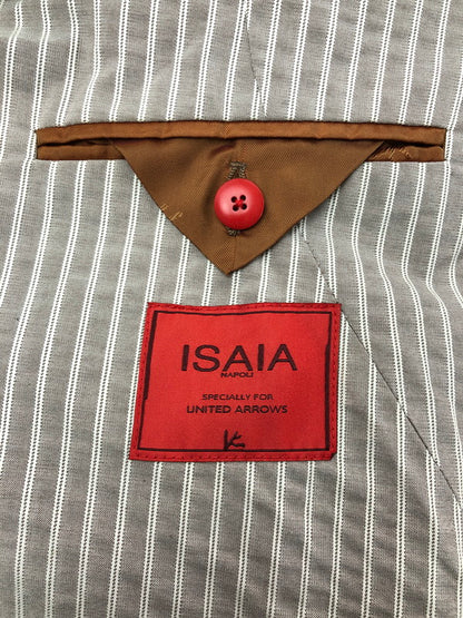 【中古品】【メンズ】 ISAIA イザイア TAILORED JACKET シルク混 テーラード ジャケット ライトアウター 147-260619-rt-10-tagh サイズ：下記参照 カラー：グレー 万代Net店