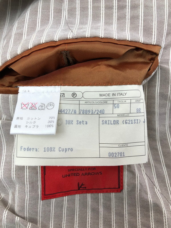 【中古品】【メンズ】 ISAIA イザイア TAILORED JACKET シルク混 テーラード ジャケット ライトアウター 147-260619-rt-10-tagh サイズ：下記参照 カラー：グレー 万代Net店