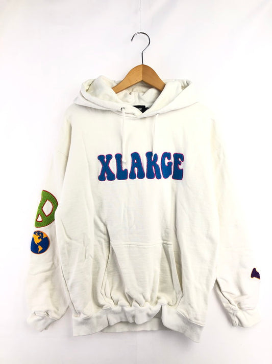 【中古品】【メンズ】 XLARGE エクストララージ FLOWER PULLOVER HOODIE 101224012009 フラワー プルオーバー フーディー 142-260619-rt-06-tagh サイズ：M カラー：ホワイト 万代Net店
