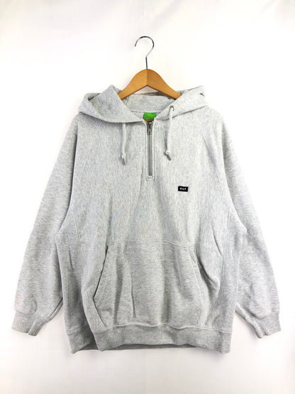 【中古品】【メンズ】 HUF ハフ HALF ZIP HOODIE ハーフ ジップ フーディー パーカー トップス 142-260619-rt-05-tagh サイズ：L カラー：グレー 万代Net店