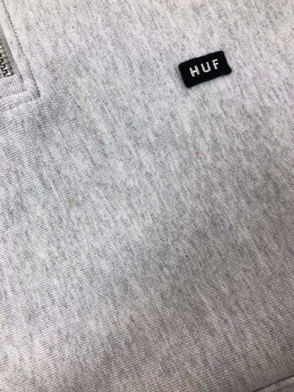【中古品】【メンズ】 HUF ハフ HALF ZIP HOODIE ハーフ ジップ フーディー パーカー トップス 142-260619-rt-05-tagh サイズ：L カラー：グレー 万代Net店