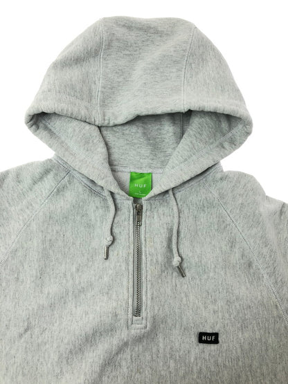 【中古品】【メンズ】 HUF ハフ HALF ZIP HOODIE ハーフ ジップ フーディー パーカー トップス 142-260619-rt-05-tagh サイズ：L カラー：グレー 万代Net店