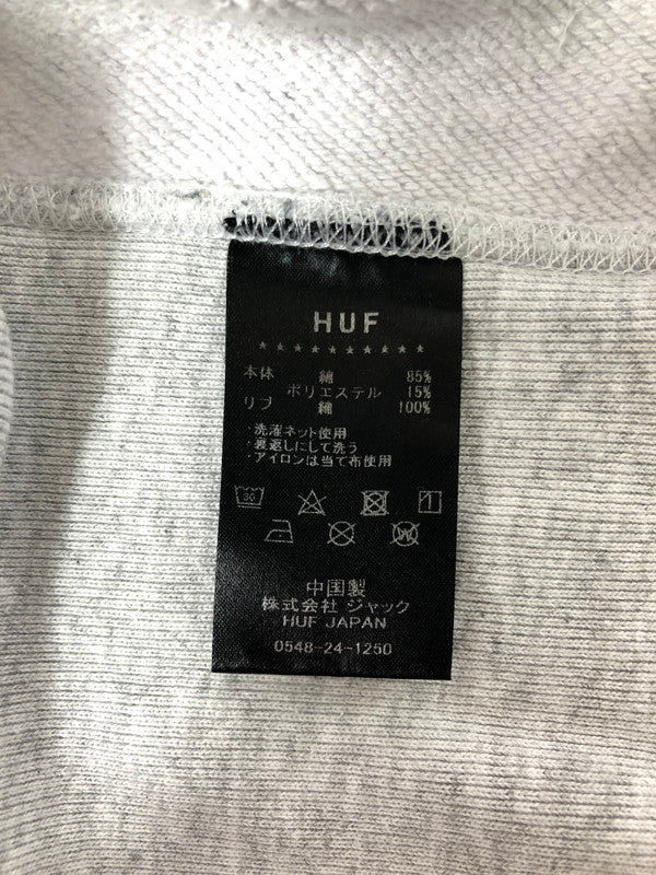 【中古品】【メンズ】 HUF ハフ HALF ZIP HOODIE ハーフ ジップ フーディー パーカー トップス 142-260619-rt-05-tagh サイズ：L カラー：グレー 万代Net店
