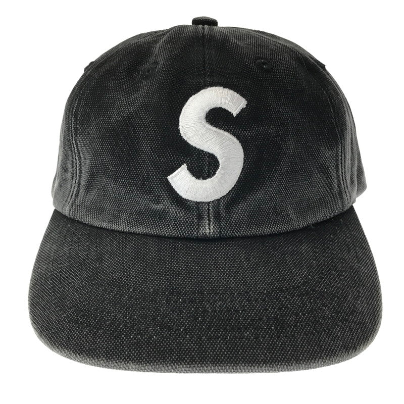 【中古品】【メンズ】 SUPREME シュプリーム 25FW PIGMENT COATED CANVAS S LOGO 6-PANEL ピグメント コーテッド キャンバス S ロゴ 6 パネル キャップ 帽子 149-260704-na-05-tagh カラー：ブラック 万代Net店