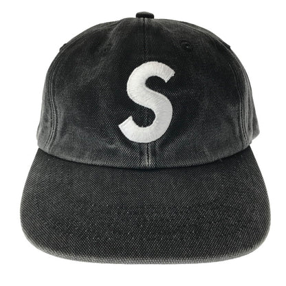 【中古品】【メンズ】 SUPREME シュプリーム 25FW PIGMENT COATED CANVAS S LOGO 6-PANEL ピグメント コーテッド キャンバス S ロゴ 6 パネル キャップ 帽子 149-260704-na-05-tagh カラー：ブラック 万代Net店