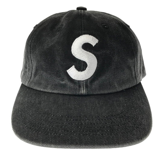 【中古品】【メンズ】 SUPREME シュプリーム 25FW PIGMENT COATED CANVAS S LOGO 6-PANEL ピグメント コーテッド キャンバス S ロゴ 6 パネル キャップ 帽子 149-260704-na-05-tagh カラー：ブラック 万代Net店