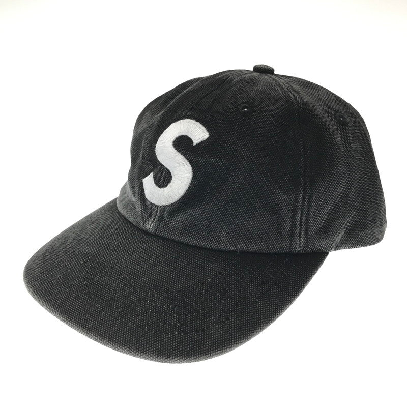 【中古品】【メンズ】 SUPREME シュプリーム 25FW PIGMENT COATED CANVAS S LOGO 6-PANEL ピグメント コーテッド キャンバス S ロゴ 6 パネル キャップ 帽子 149-260704-na-05-tagh カラー：ブラック 万代Net店