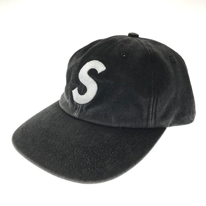 【中古品】【メンズ】 SUPREME シュプリーム 25FW PIGMENT COATED CANVAS S LOGO 6-PANEL ピグメント コーテッド キャンバス S ロゴ 6 パネル キャップ 帽子 149-260704-na-05-tagh カラー：ブラック 万代Net店