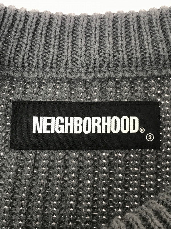【中古品】【メンズ】 NEIGHBORHOOD ネイバー フッド SAVAGE.CREW A-KNIT.LS 202FUNH-KNM01 長袖 ニット トップス 142-260619-rt-25-tagh サイズ：M カラー：グレー 万代Net店