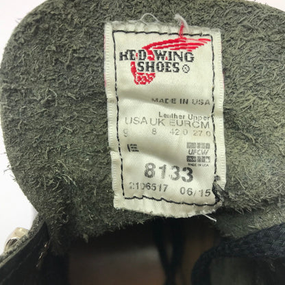【中古品】【メンズ】 RED WING レッドウィング SUPERSOLE 6-INCH MOC 8133 スーパーソール 6インチ モック USA製 ブーツ 靴 164-260701-na-20-tagh サイズ：27cm US 9 カラー：ブラック 万代Net店