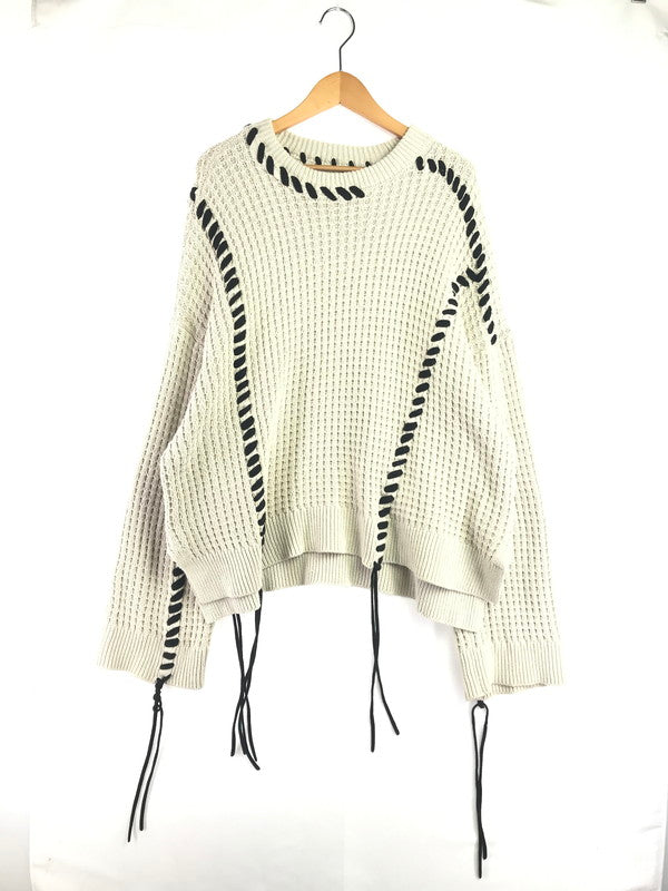 【中古品】【メンズ】 MAISON SPECIAL メゾン スペシャル CREW NECK KNIT SWEATER 11212361338 鬼ワッフルクレイジーステッチ クルーネック ニット セーター トップス 140-260619-rt-24-tagh サイズ：2 カラー：ベージュ 万代Net店