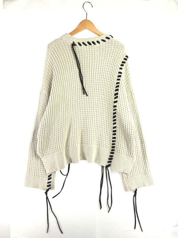 【中古品】【メンズ】 MAISON SPECIAL メゾン スペシャル CREW NECK KNIT SWEATER 11212361338 鬼ワッフルクレイジーステッチ クルーネック ニット セーター トップス 140-260619-rt-24-tagh サイズ：2 カラー：ベージュ 万代Net店