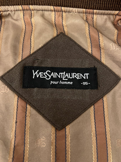 【中古品】【メンズ】 YVES SAINT LAURENT イヴ・サンローラン ZIP UP BLOUSON ジップアップブルゾン ライトアウター ジャケット 146-260627-kk-04-hon サイズ：95 カラー：ブラウン 万代Net店