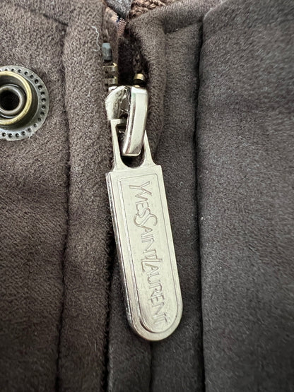 【中古品】【メンズ】 YVES SAINT LAURENT イヴ・サンローラン ZIP UP BLOUSON ジップアップブルゾン ライトアウター ジャケット 146-260627-kk-04-hon サイズ：95 カラー：ブラウン 万代Net店