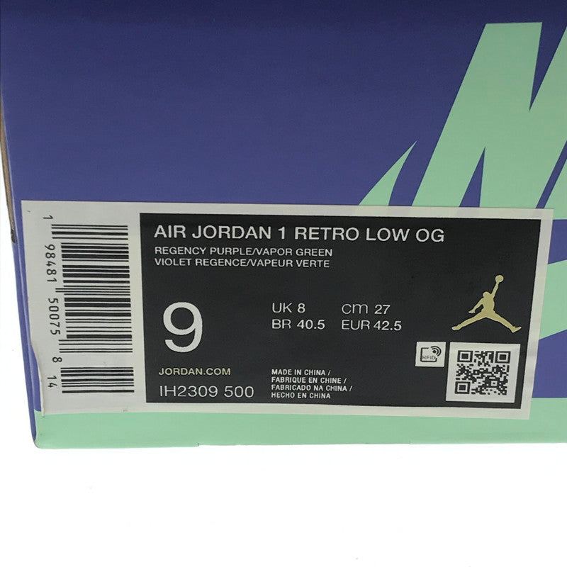 【中古美品】【メンズ】 NIKE ナイキ × ZION WILLIAMSON ザイオン ウィリアムソン AIR JORDAN 1 LOW OG IH2309-500 エアジョーダン 1 ロー スニーカー 靴 160-260612-na-11-tagh サイズ：27cm US 9 カラー：REGENCY PURPLE/VAPOR GREEN-BLACK 万代Net店