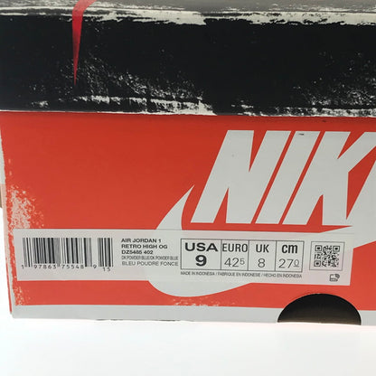 【中古美品】【メンズ】 NIKE ナイキ AIR JORDAN 1 HIGH OG DZ5485-402 エアジョーダン 1 ハイ スニーカー 靴 160-260612-na-12-tagh サイズ：27cm US 9 カラー：DARK POWDER BLUE/SAIL 万代Net店