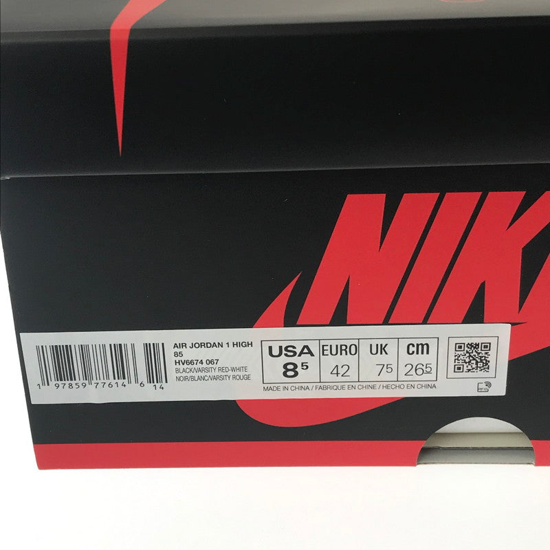 【中古美品】【メンズ】 NIKE ナイキ AIR JORDAN 1 HIGH 85 HV6674-067 エアジョーダン 1 ハイ 85 スニーカー 靴 160-260612-na-13-tagh サイズ：26.5cm US 8.5 カラー：BLACK/VARSITY RED-WHITE 万代Net店