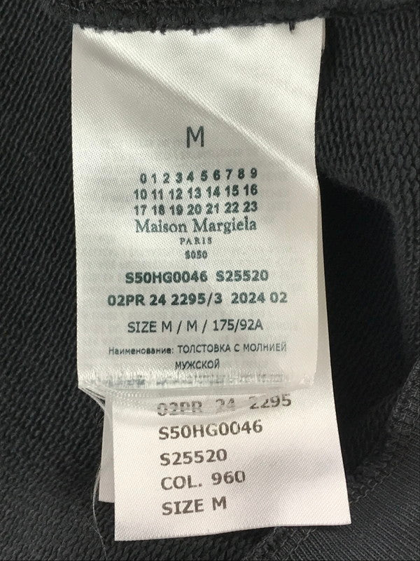 【中古品】【メンズ】 MAISON MARGIELA メゾン マルジェラ EMBROIDERED LOGO HOODIE S50HG0046 エンブロイダーロゴ フーディー パーカー 141-260703-YY-11-tagh サイズ：M カラー：ブラック 万代Net店