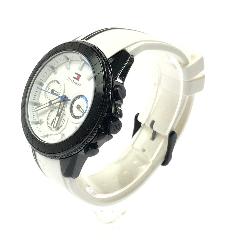 【中古品】【メンズ】 TOMMY HILFIGER トミーヒルフィガー AIDEN QUARTZ WATCH TH.430.1.34.3094 エイデン クォーツ ウォッチ 腕時計 198-260620-na-08-tagh カラー：ホワイト/ブラック 万代Net店
