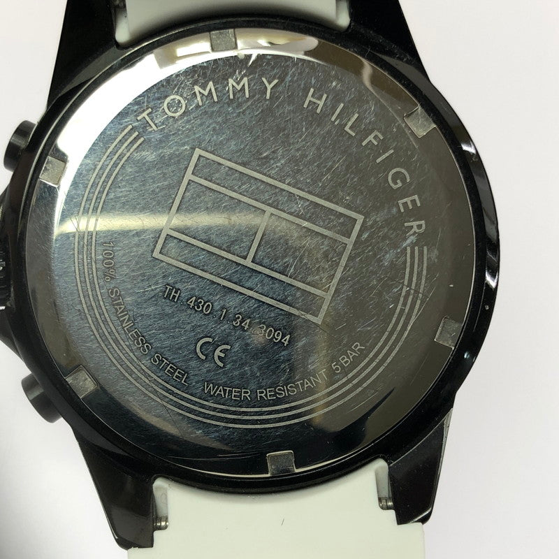 【中古品】【メンズ】 TOMMY HILFIGER トミーヒルフィガー AIDEN QUARTZ WATCH TH.430.1.34.3094 エイデン クォーツ ウォッチ 腕時計 198-260620-na-08-tagh カラー：ホワイト/ブラック 万代Net店