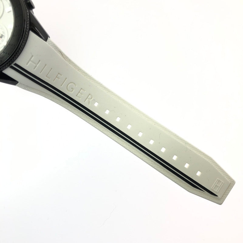 【中古品】【メンズ】 TOMMY HILFIGER トミーヒルフィガー AIDEN QUARTZ WATCH TH.430.1.34.3094 エイデン クォーツ ウォッチ 腕時計 198-260620-na-08-tagh カラー：ホワイト/ブラック 万代Net店