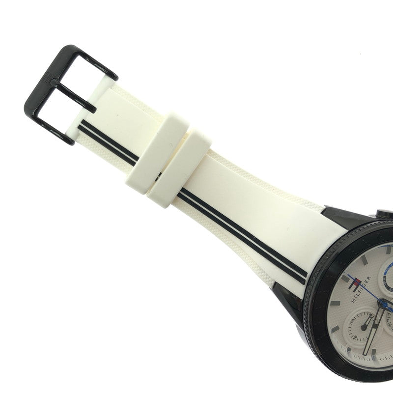 【中古品】【メンズ】 TOMMY HILFIGER トミーヒルフィガー AIDEN QUARTZ WATCH TH.430.1.34.3094 エイデン クォーツ ウォッチ 腕時計 198-260620-na-08-tagh カラー：ホワイト/ブラック 万代Net店