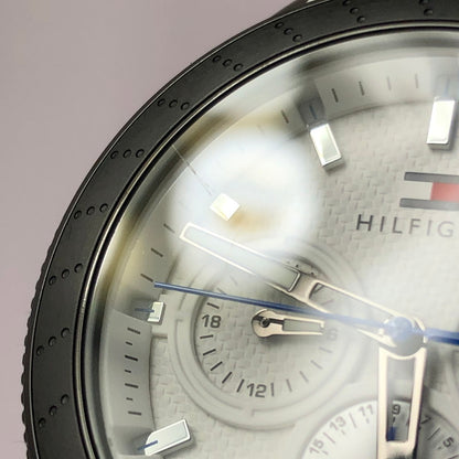 【中古品】【メンズ】 TOMMY HILFIGER トミーヒルフィガー AIDEN QUARTZ WATCH TH.430.1.34.3094 エイデン クォーツ ウォッチ 腕時計 198-260620-na-08-tagh カラー：ホワイト/ブラック 万代Net店