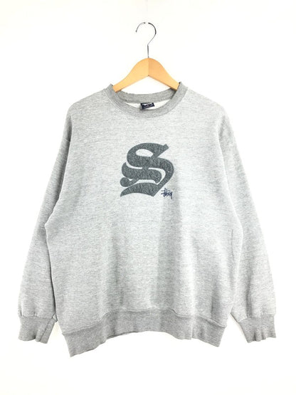 【中古品】【メンズ】 STUSSY ステューシー 90's PATCH S LOGO CREW NECK SWEAT パッチ ロゴ クルーネック スウェット トレーナー トップス 142-260625-rt-16-tagh サイズ：M カラー：グレー 万代Net店