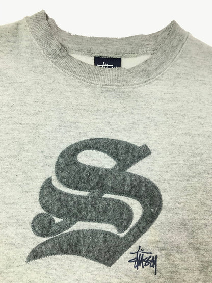 【中古品】【メンズ】 STUSSY ステューシー 90's PATCH S LOGO CREW NECK SWEAT パッチ ロゴ クルーネック スウェット トレーナー トップス 142-260625-rt-16-tagh サイズ：M カラー：グレー 万代Net店