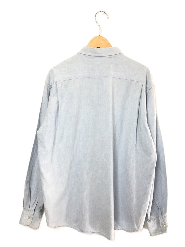 【中古品】【メンズ】 OLD STUSSY オールドステューシー 80'S L/S LOGO EMBROIDERY SHIRT 80年代 ロゴ 刺繍 シャツ USA製 黒タグ 長袖シャツ 142-260621-na-06-tagh サイズ：L カラー：ライトブルー 万代Net店