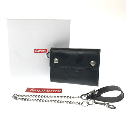 【中古品】【メンズ】 SUPREME シュプリーム 25AW LEATHER CHAIN WALLET レザー チェーン ウォレット 三つ折り財布 200-260704-na-07-tagh カラー：ブラック 万代Net店