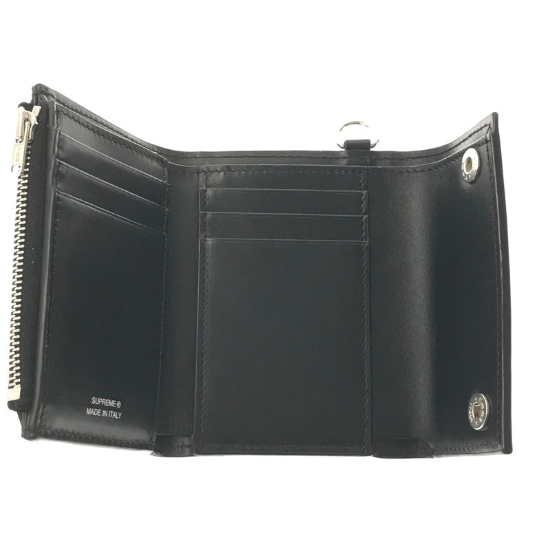 【中古品】【メンズ】 SUPREME シュプリーム 25AW LEATHER CHAIN WALLET レザー チェーン ウォレット 三つ折り財布 200-260704-na-07-tagh カラー：ブラック 万代Net店
