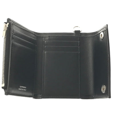【中古品】【メンズ】 SUPREME シュプリーム 25AW LEATHER CHAIN WALLET レザー チェーン ウォレット 三つ折り財布 200-260704-na-07-tagh カラー：ブラック 万代Net店